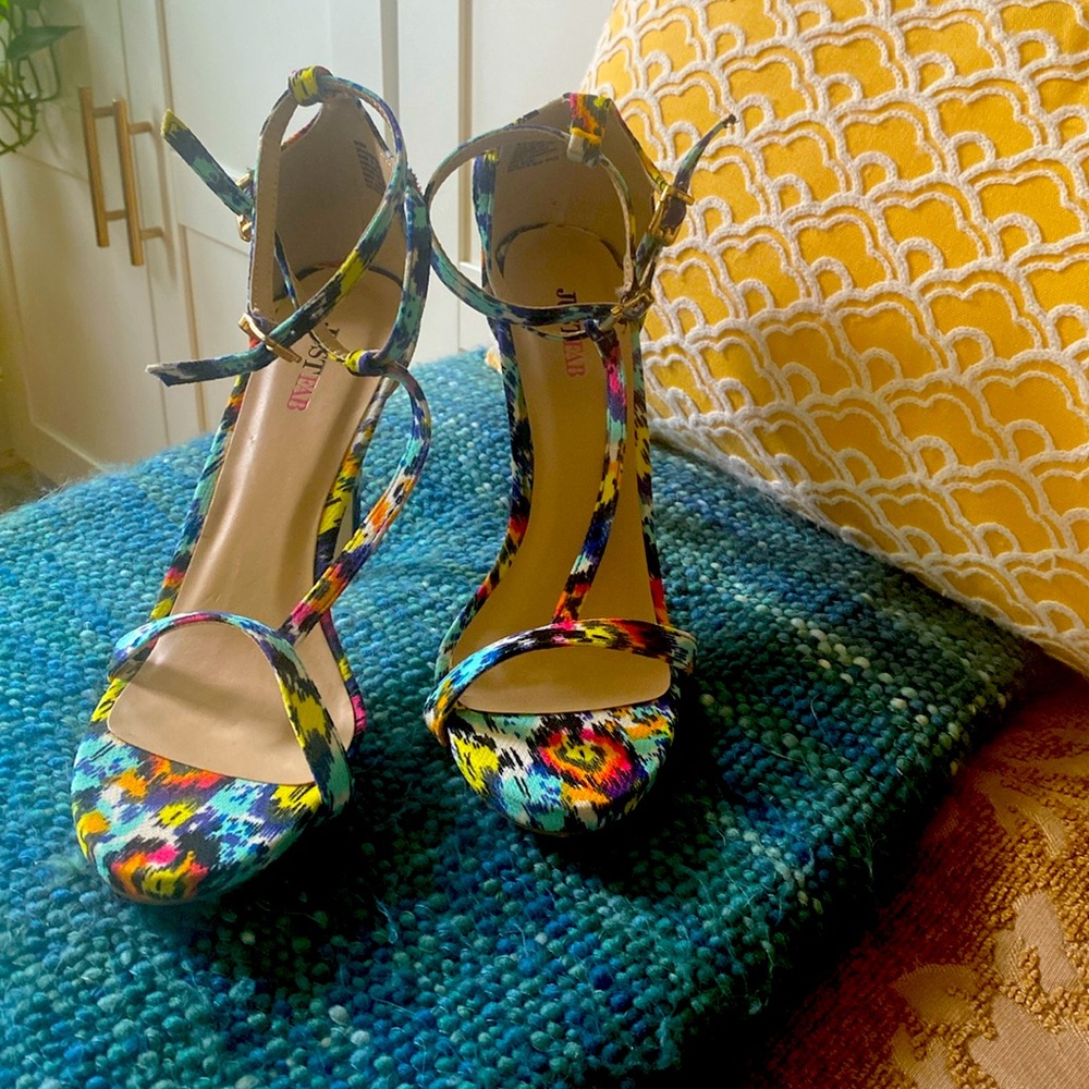 Just Fab Stiletto heels 8.5 New Colorful Fire Justfab Sandal